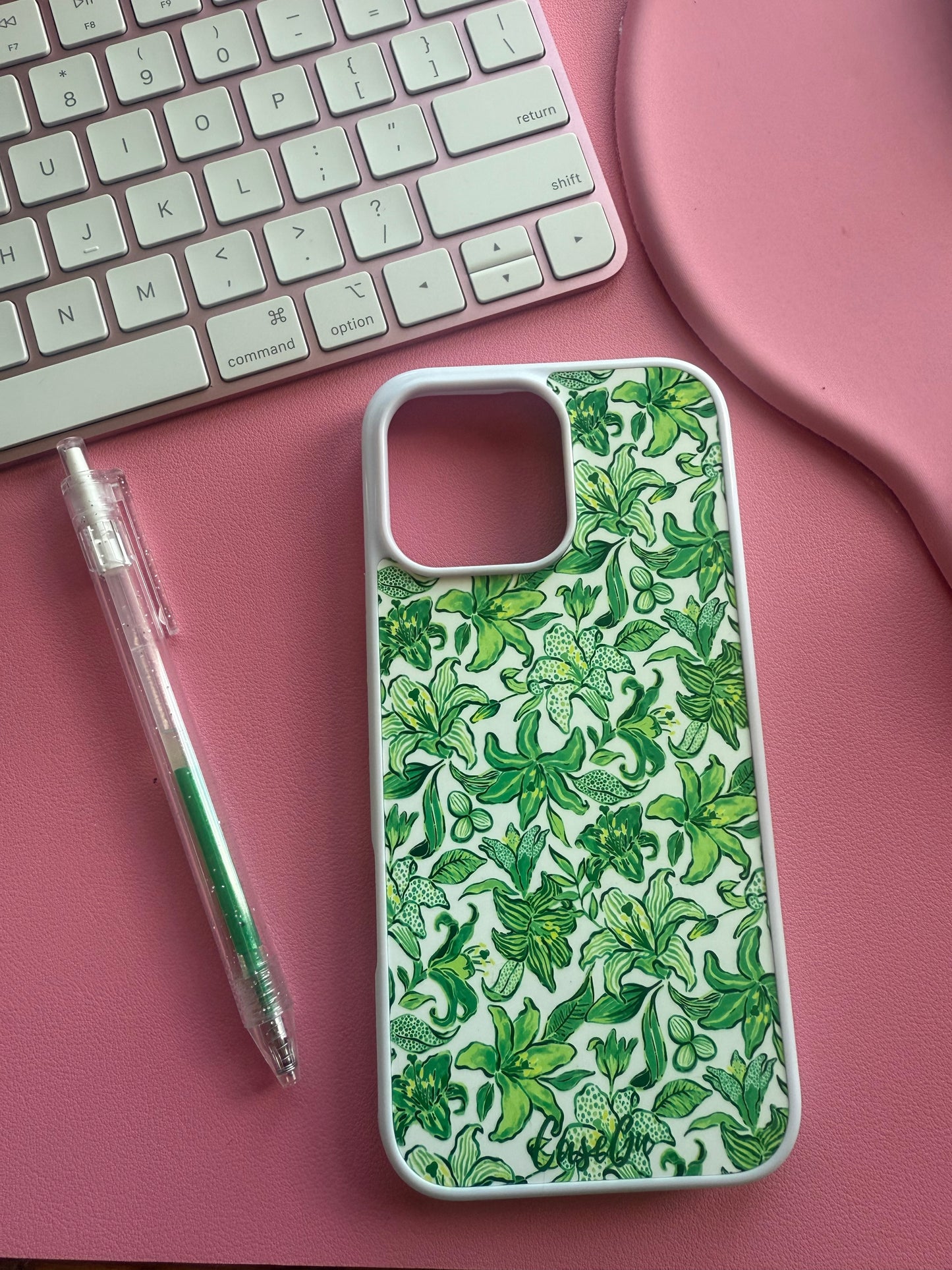 Green Belle White iPhone Case