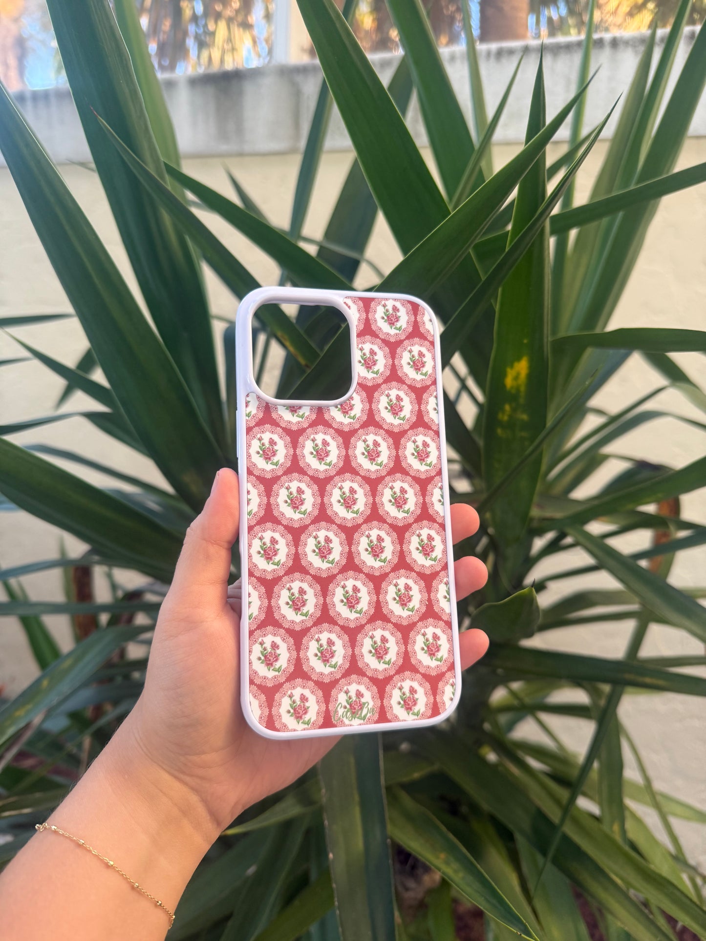 Blush Medallion White iPhone Case