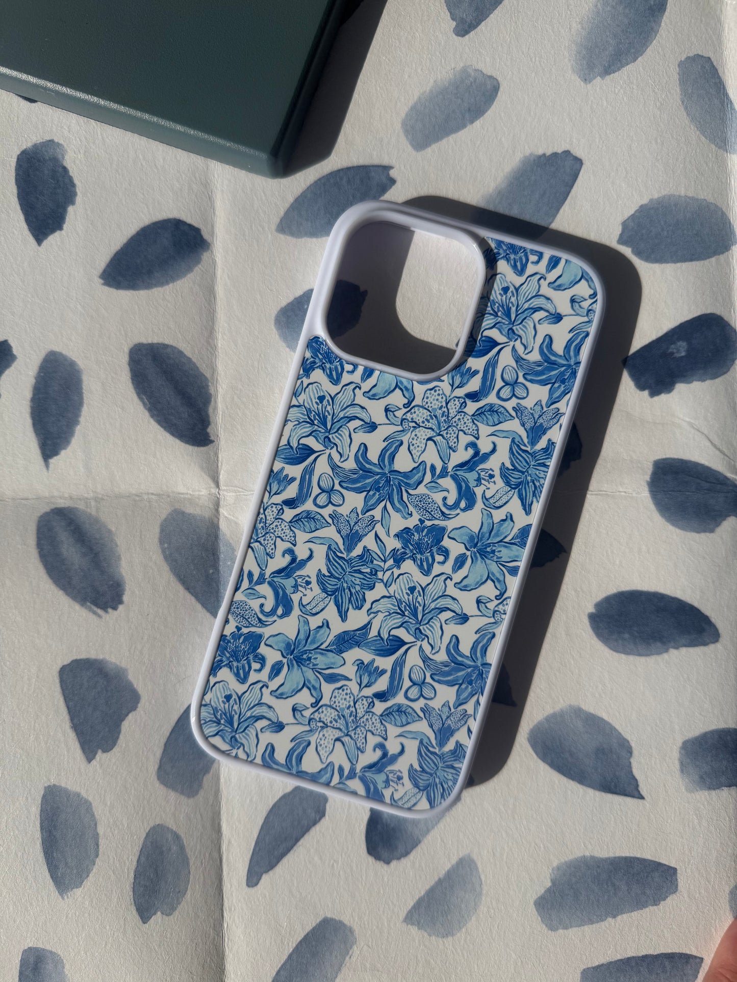 Blue Belle White iPhone Case