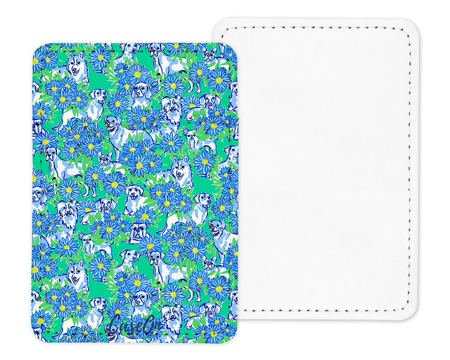 Blue Preppy Pups Card Holder