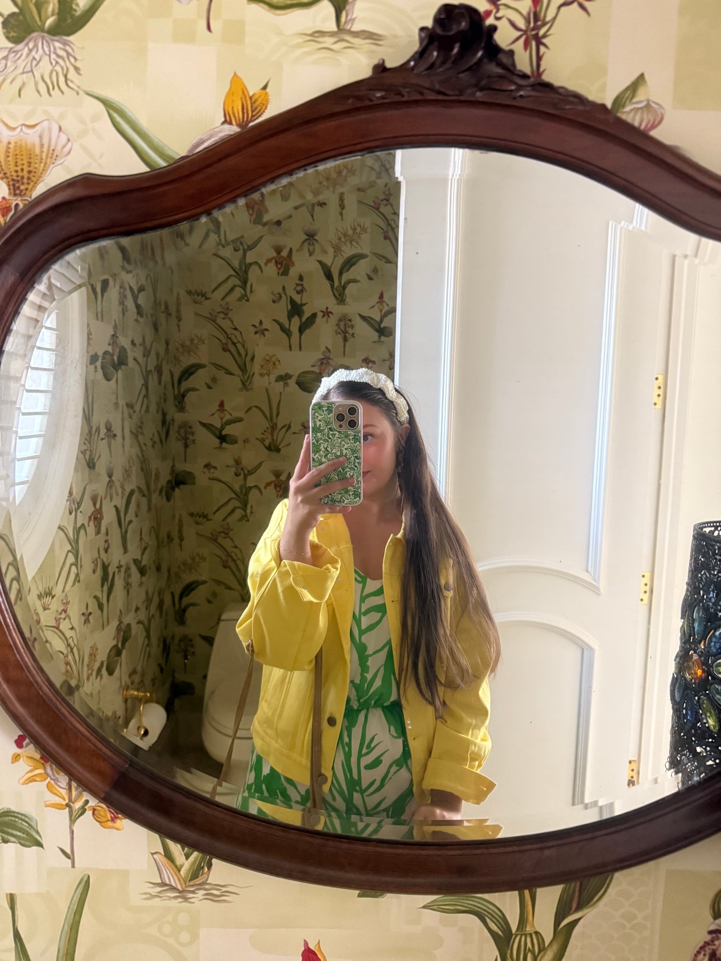 Green Belle White iPhone Case