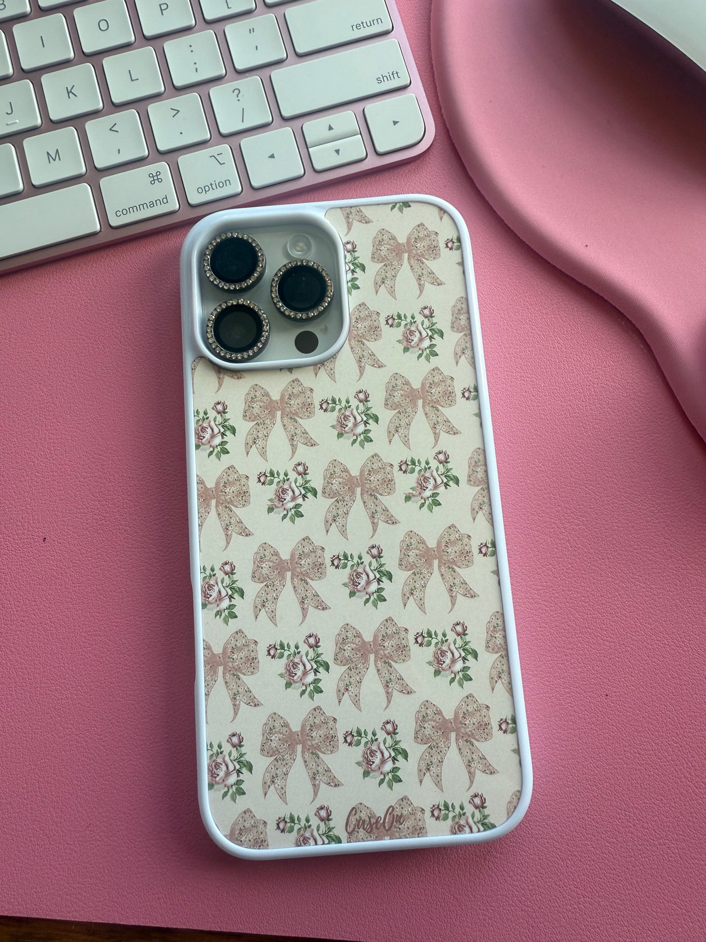 Charming Bows White iPhone Case
