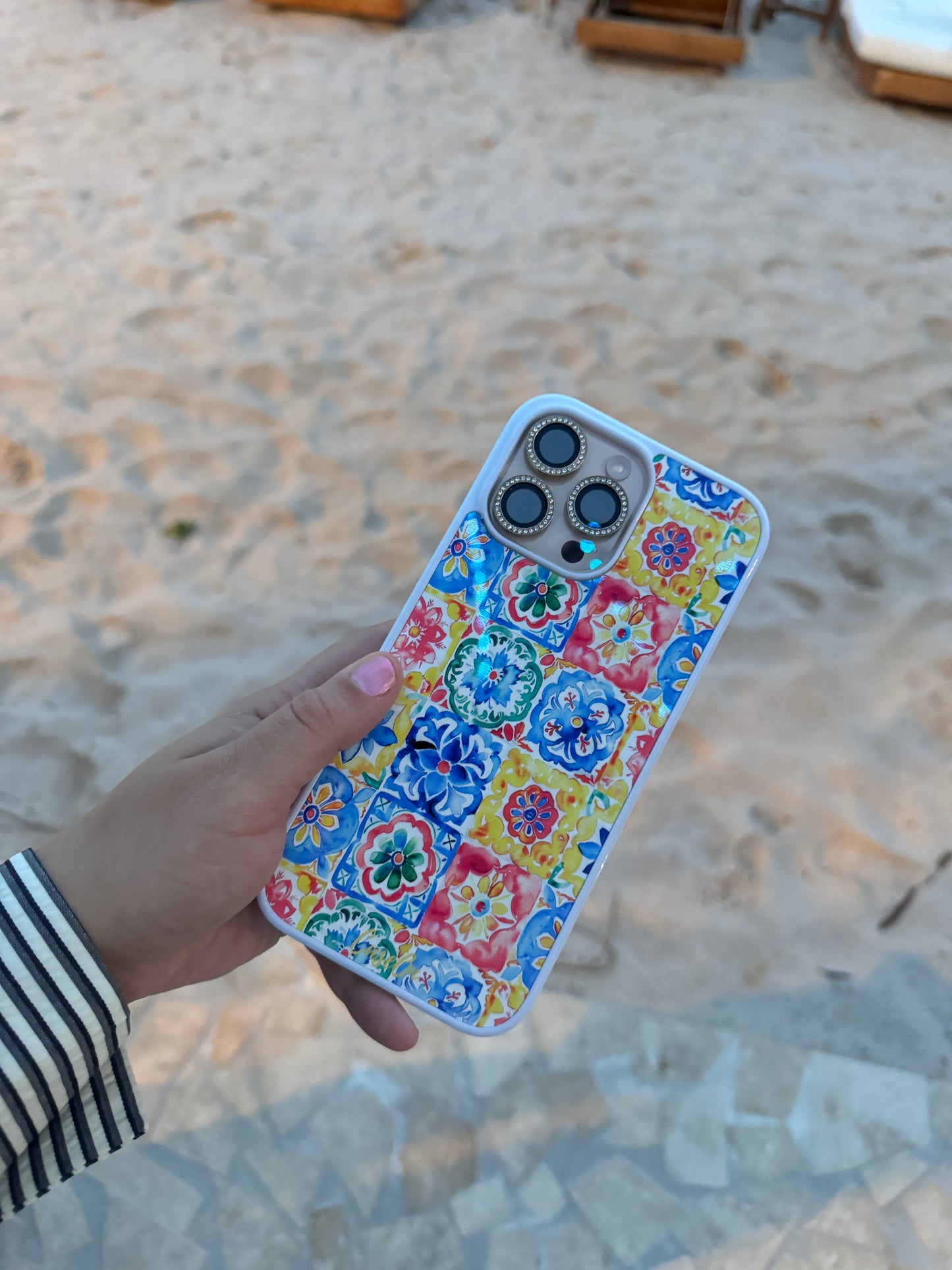 Mosaic Tiles White iPhone Case