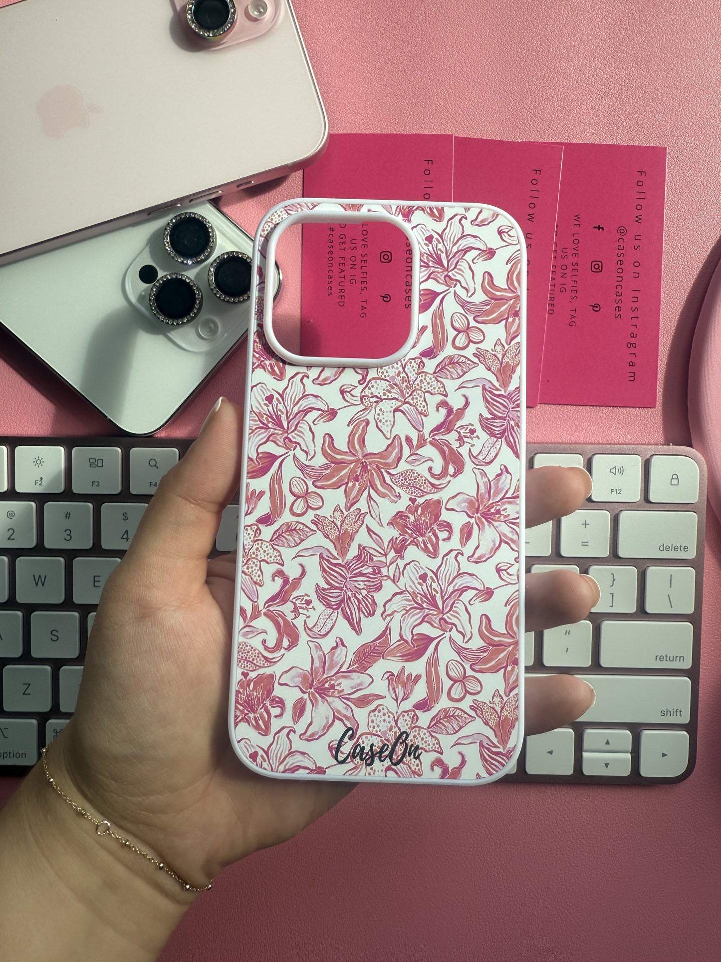 Pink Belle White iPhone Case