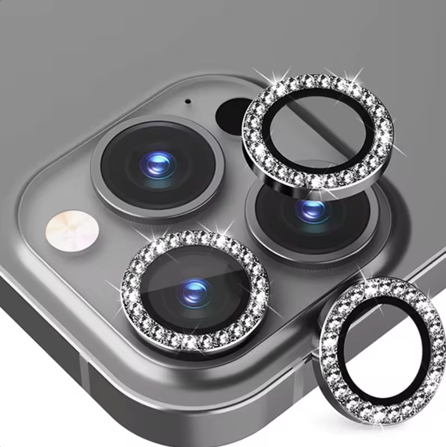 Black Bling iPhone Lens Protectors