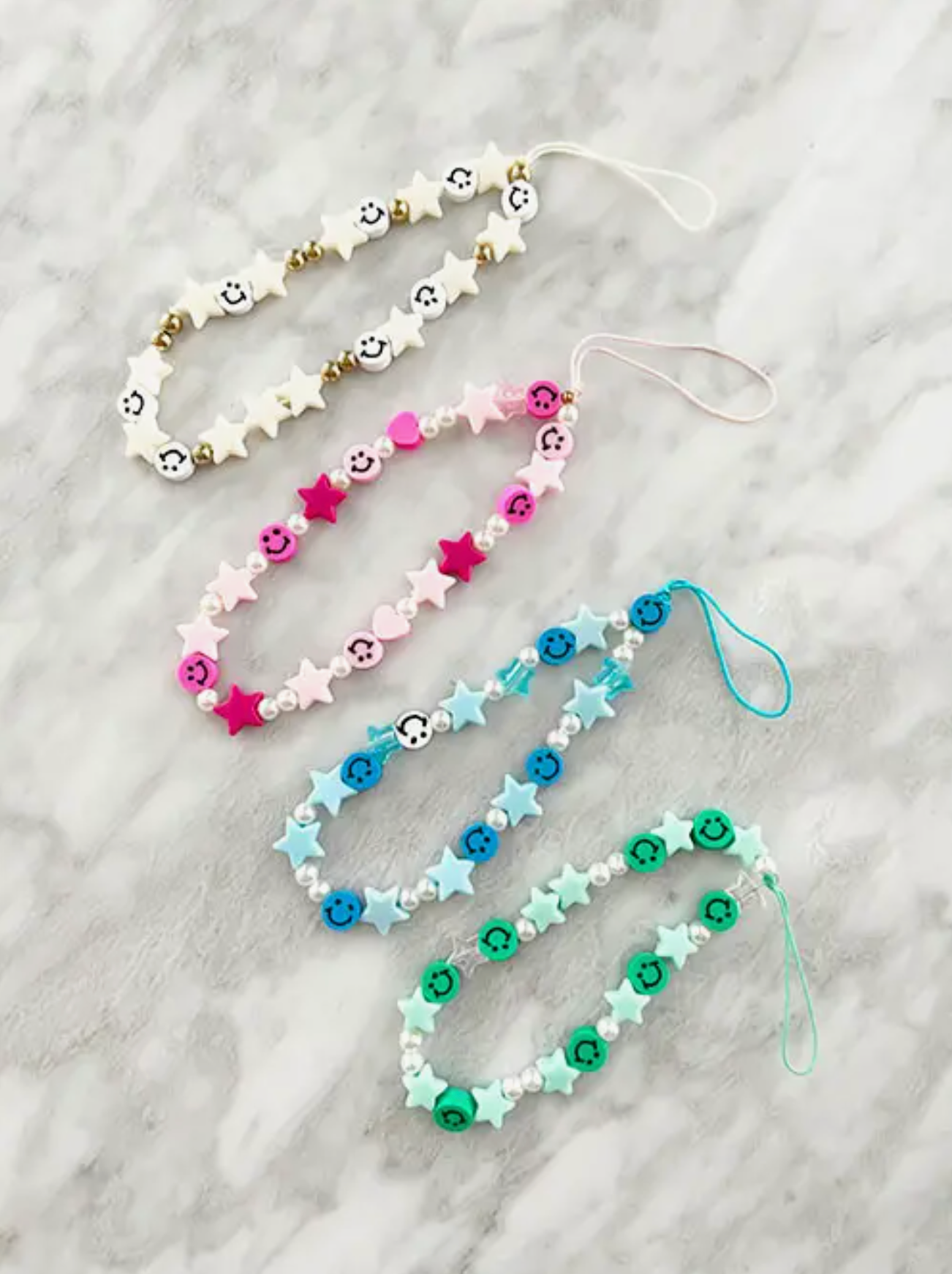 Green Y2K Smiley Phone charm