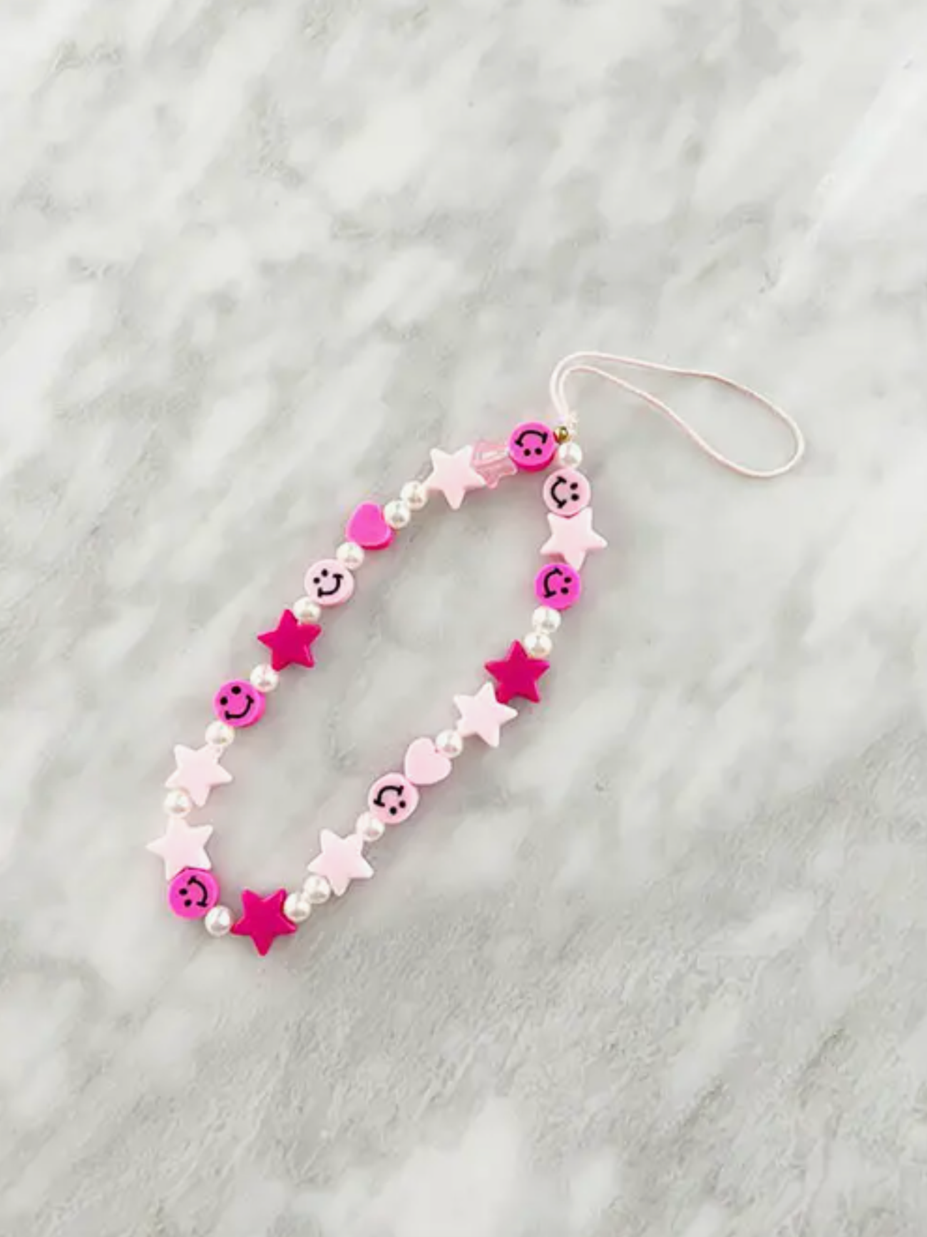 Pink Y2K Smiley Phone charm