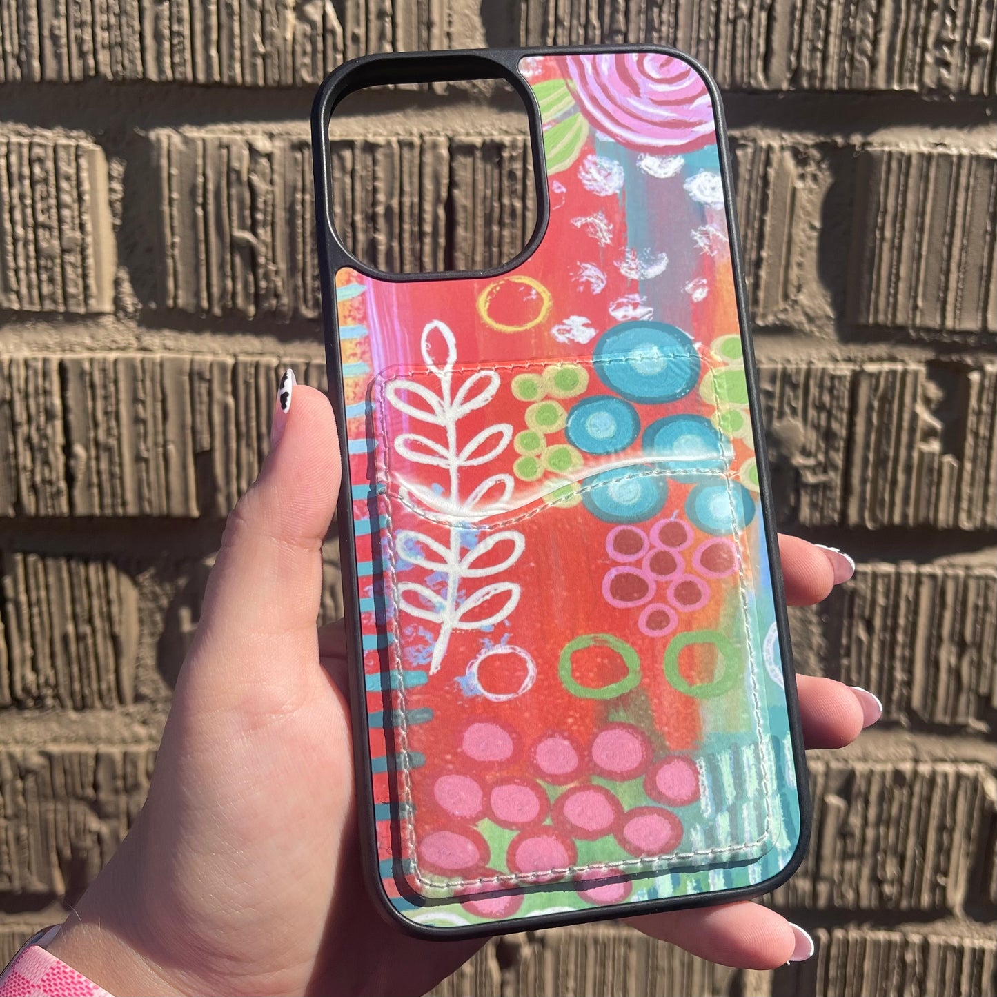 Abstract Floral Card Holder