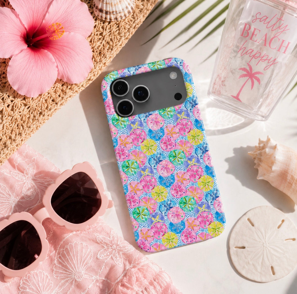 Sand Dollar Cove Floral Sand Dollar MagSafe iPhone Case | Colorful Coastal Beach Phone Case