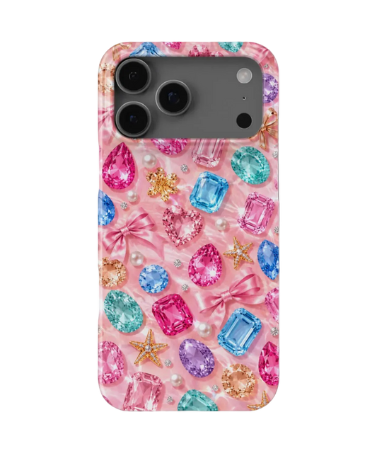 Gem Darling Luxe MagSafe iPhone Case – Pink Gemstones & Bows | CaseOn Cases