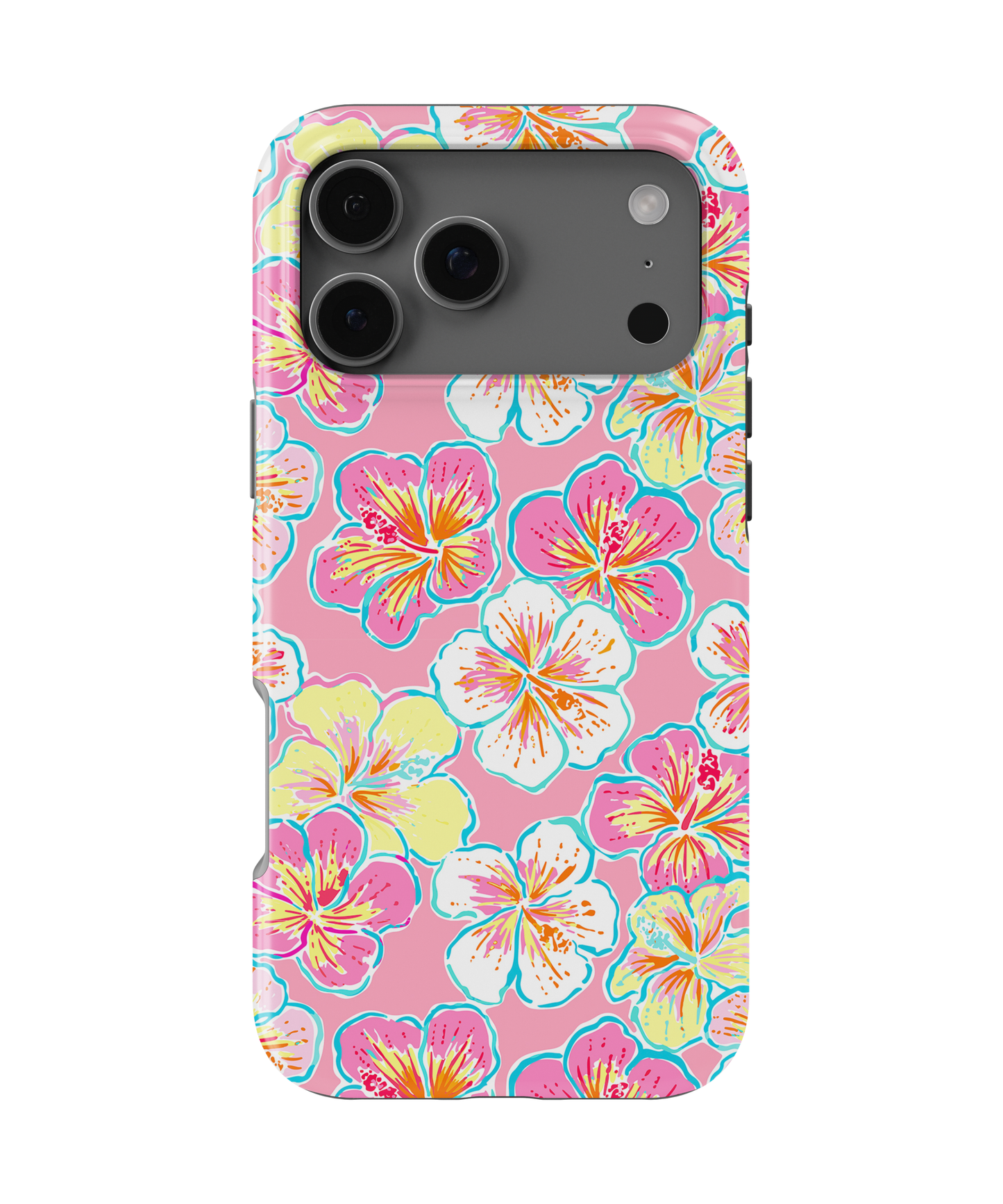 Hibiscus Dreams LUXE MagSafe iPhone Case | Pink Tropical Floral Protective Case