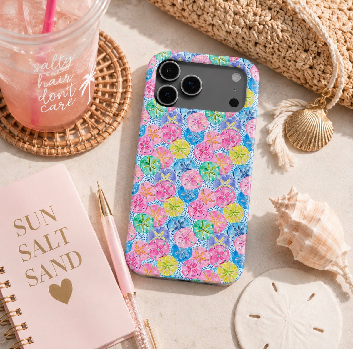 Sand Dollar Cove Floral Sand Dollar MagSafe iPhone Case | Colorful Coastal Beach Phone Case