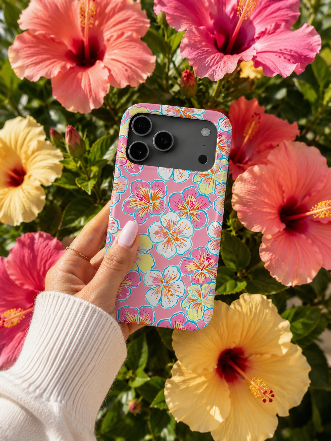Hibiscus Dreams LUXE MagSafe iPhone Case | Pink Tropical Floral Protective Case