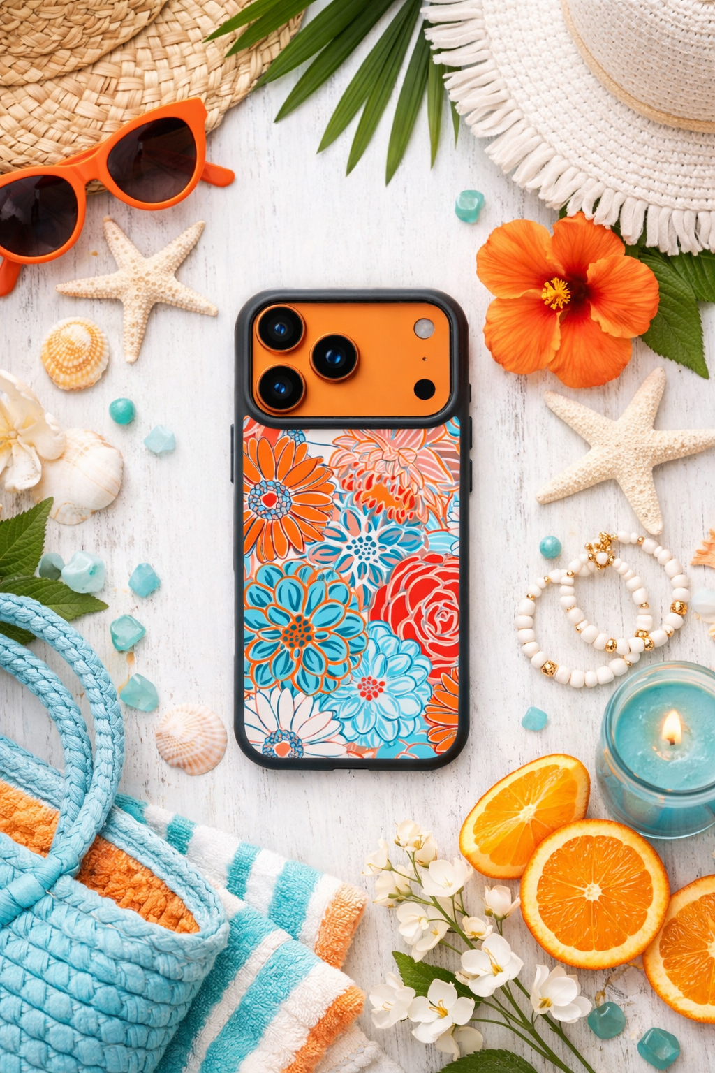 Blue and Orange Tropics MagSafe Case