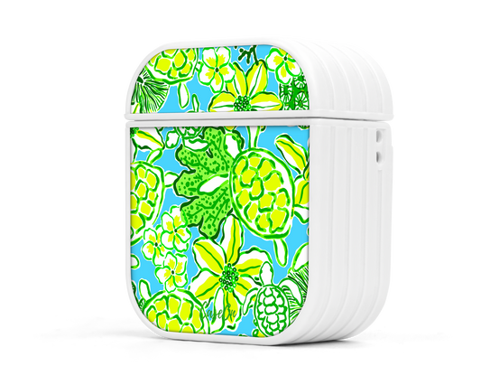 Green & Yellow Turtle Bay Airpod Case