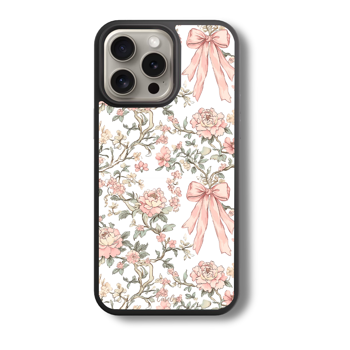 Rosé Ribbons iPhone Case | Romantic Floral Bow Case – CaseOn