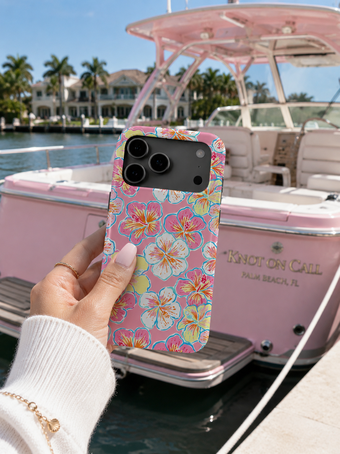 Hibiscus Dreams LUXE MagSafe iPhone Case | Pink Tropical Floral Protective Case