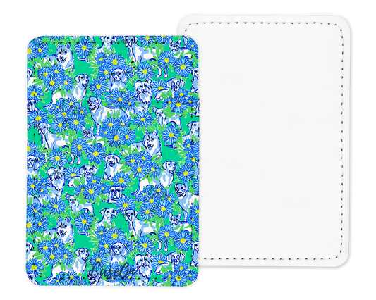 Blue Preppy Pups Card Holder