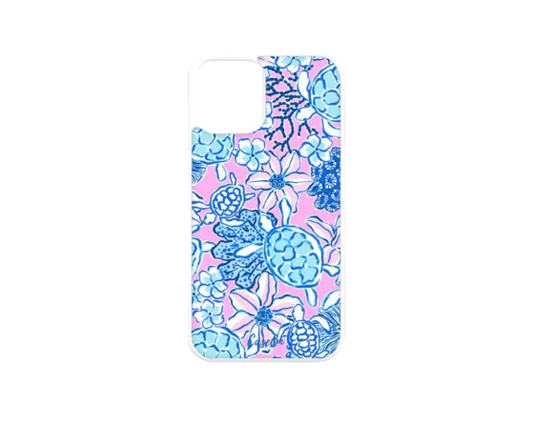 Purple & Blue Turtle Bay White iPhone Case