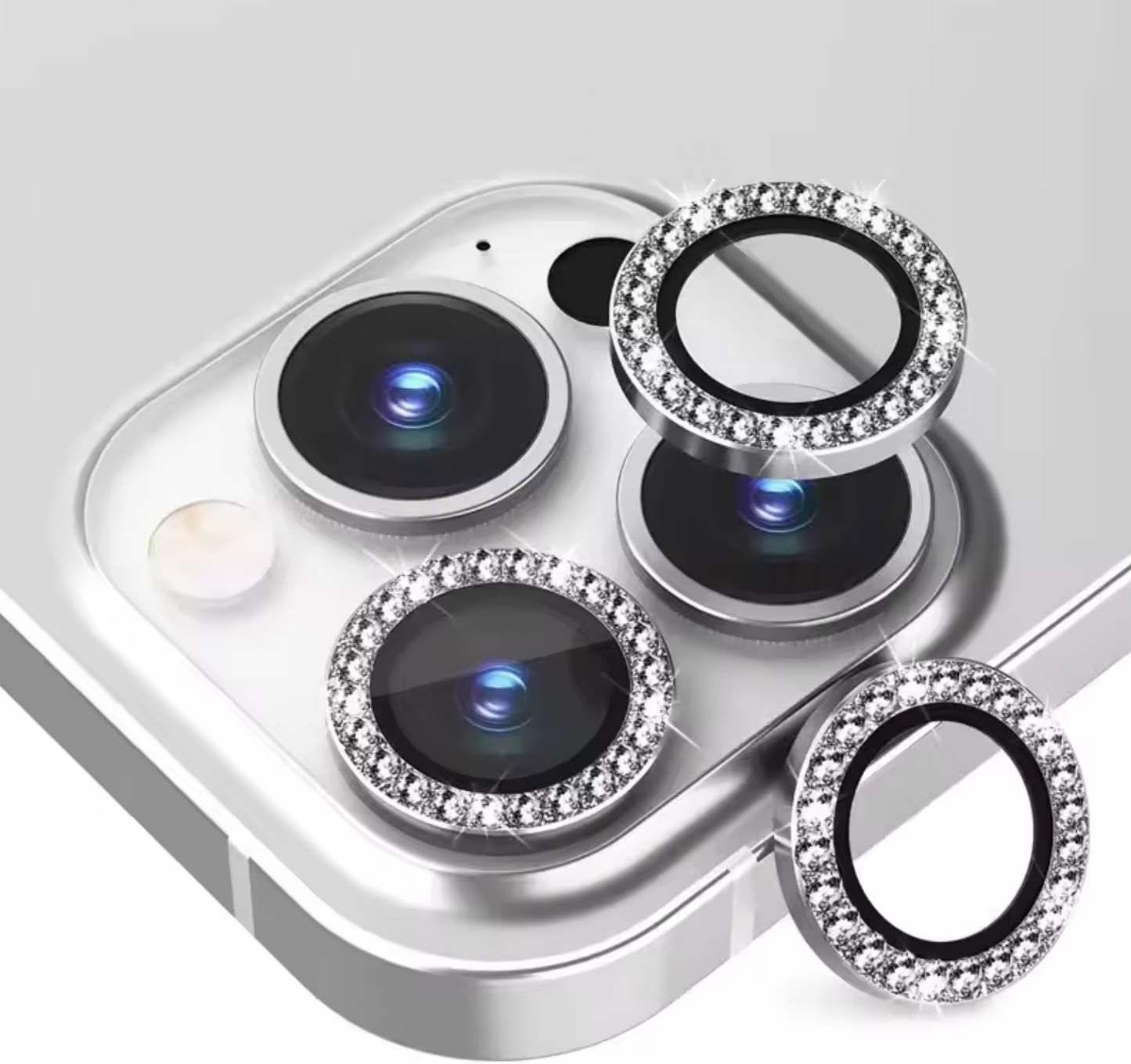 Silver Bling iPhone Lens Protectors