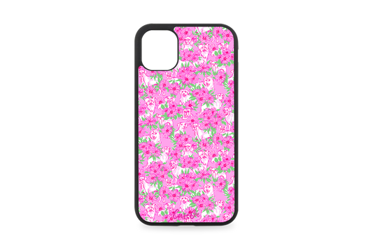 Preppy Pink Pups iPhone Case