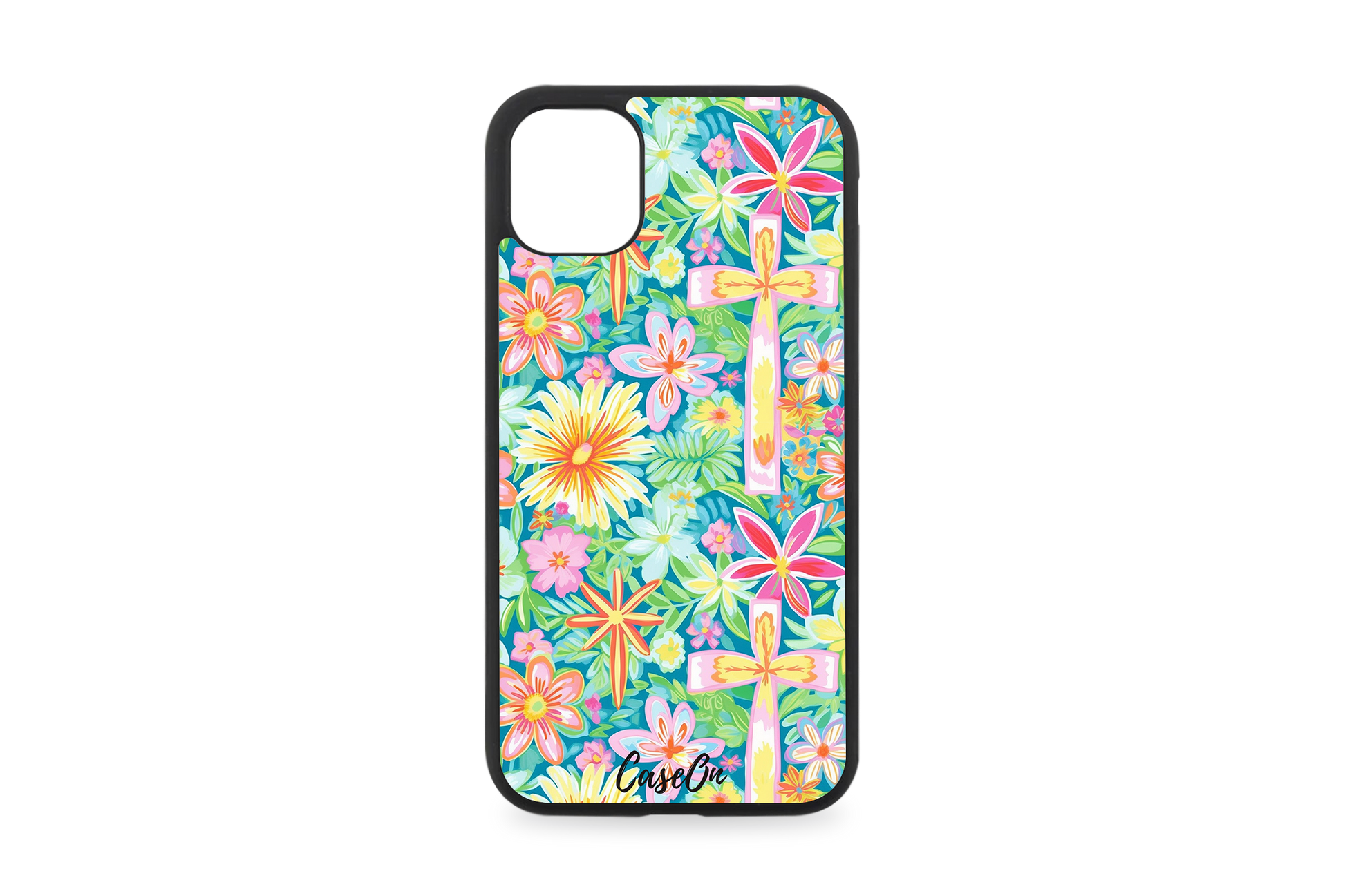Floral Cross Phone Case - Vibrant Design for Inspiration CaseOn Floral Cross Phone Case - Vibrant Design for Inspiration CaseOn