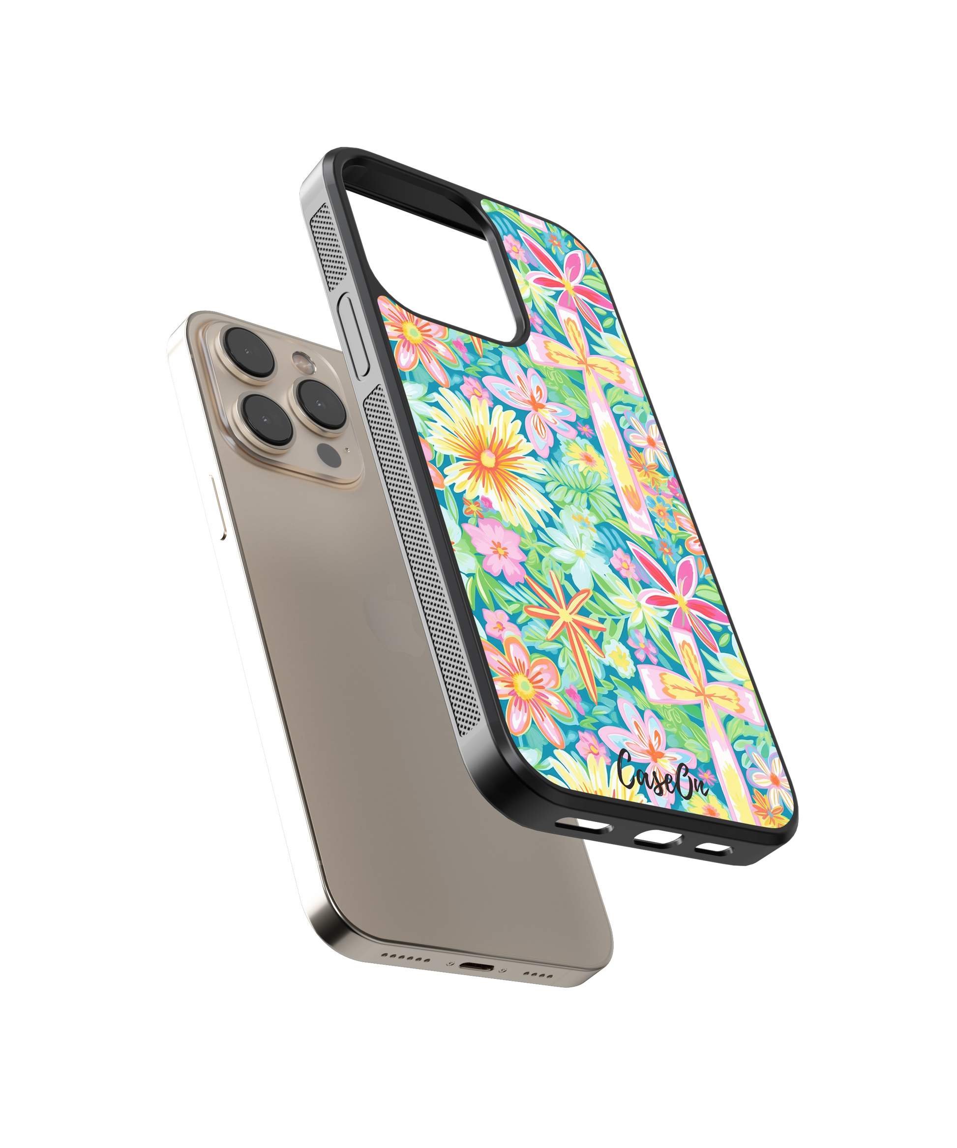 Floral Cross Phone Case - Vibrant Design for Inspiration CaseOn Floral Cross Phone Case - Vibrant Design for Inspiration CaseOn