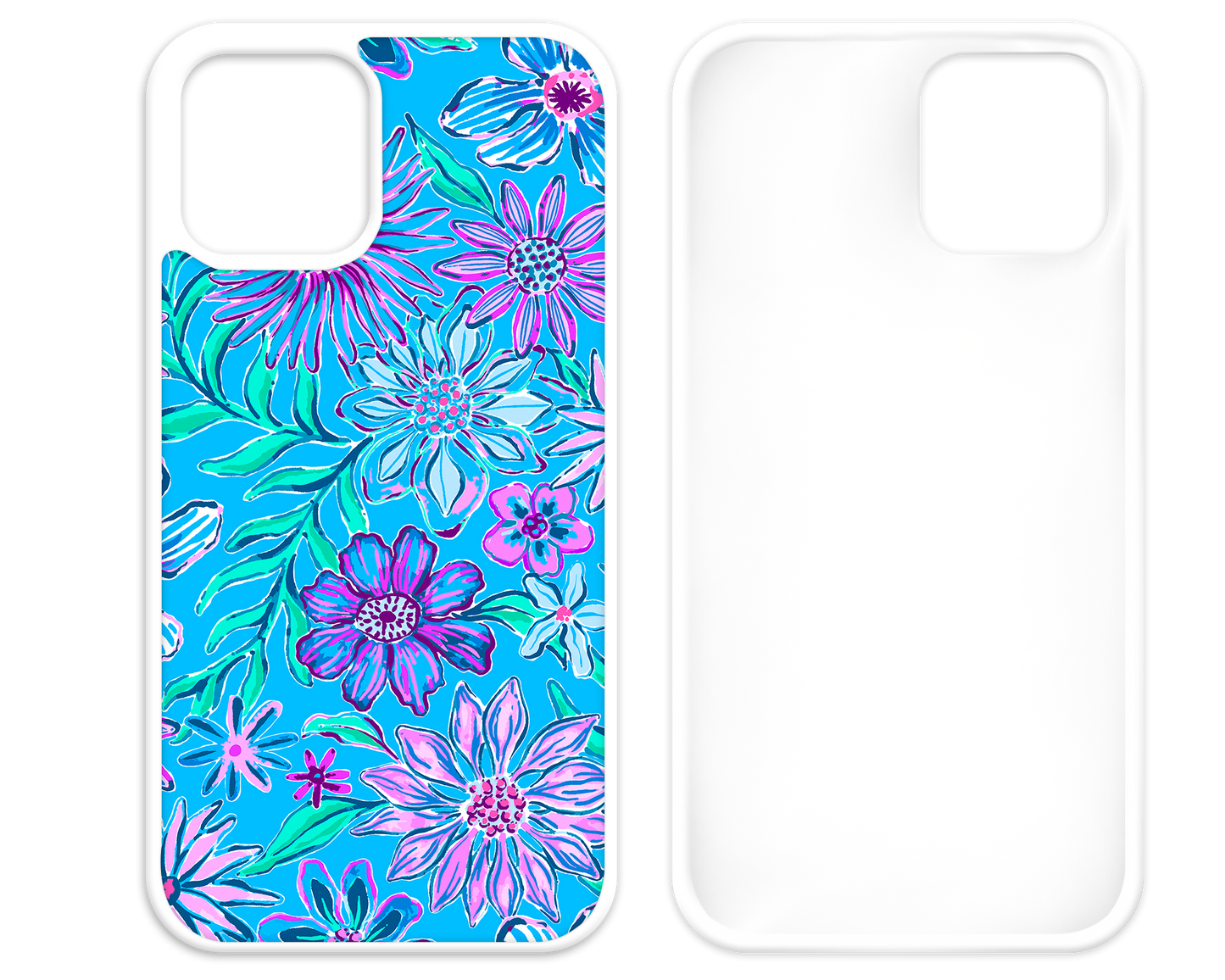 Blue Blossoms White iPhone Case