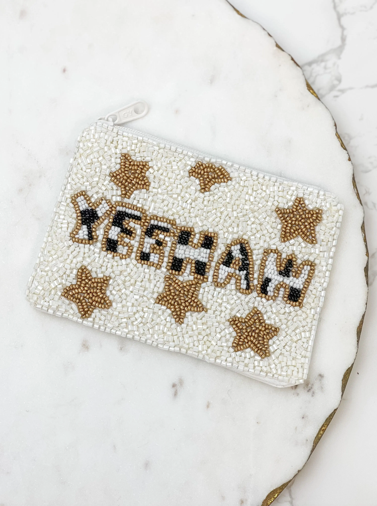 'Yeehaw' Starred Beaded Pouch