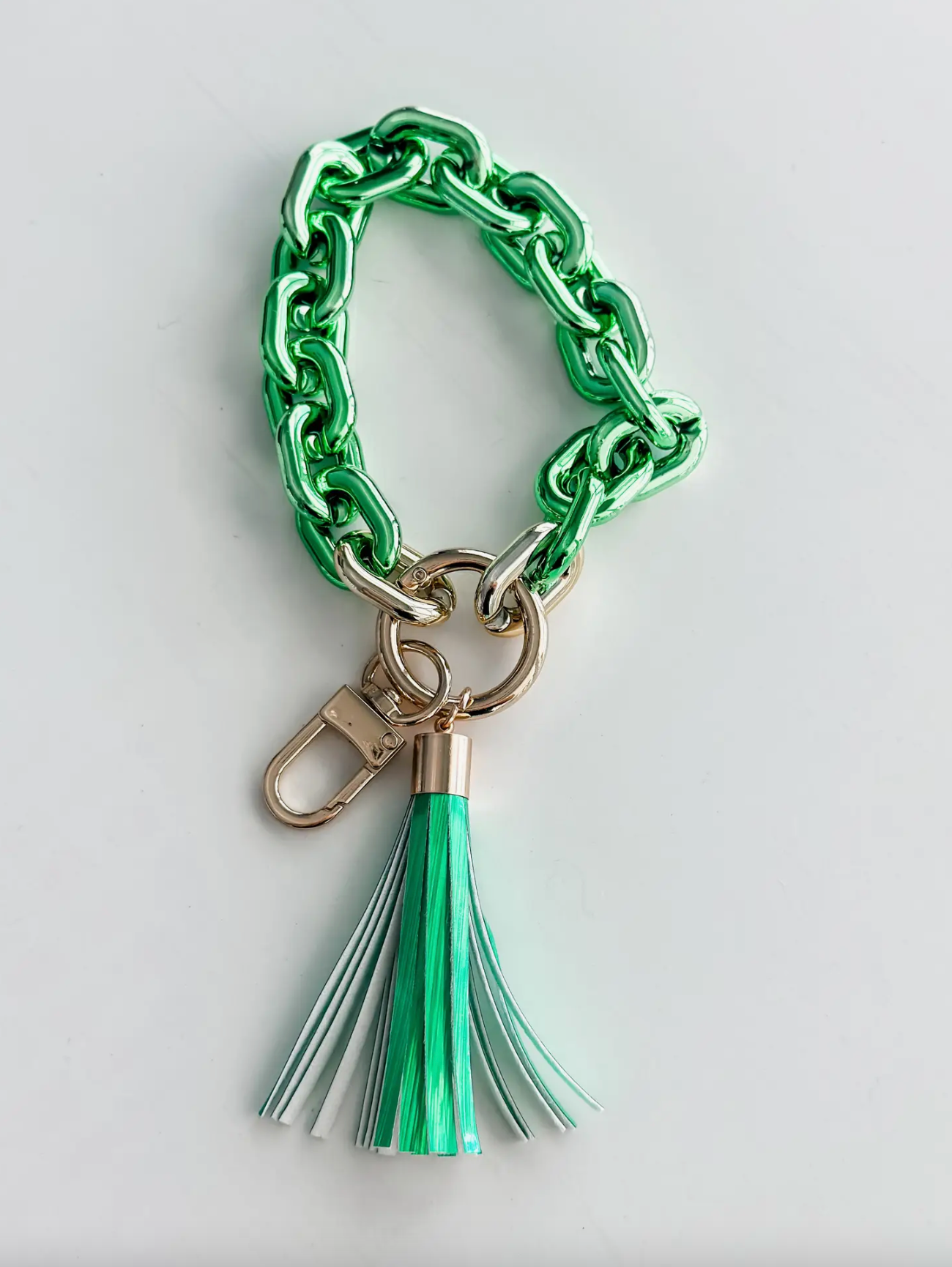 Green Acrylic Wristlet Keychain