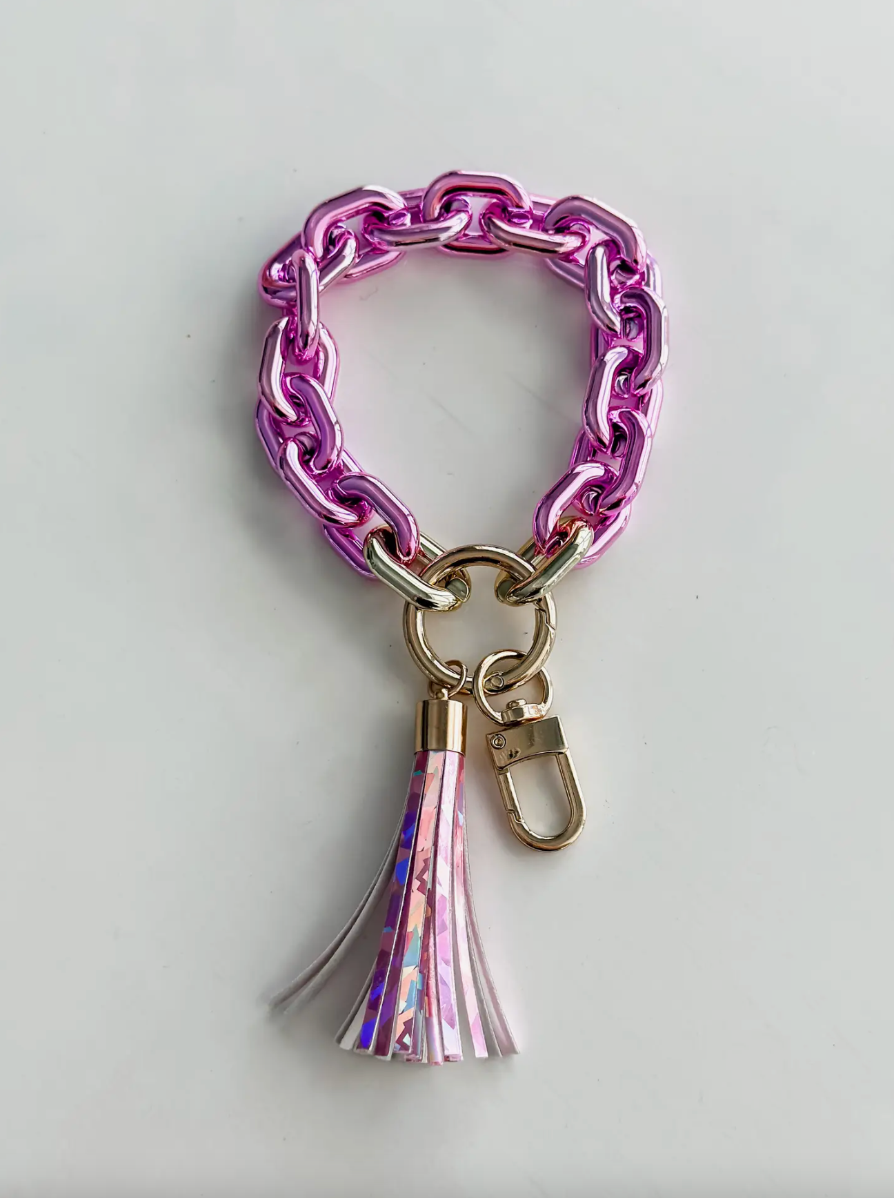 Light Pink Acrylic Wristlet Keychain