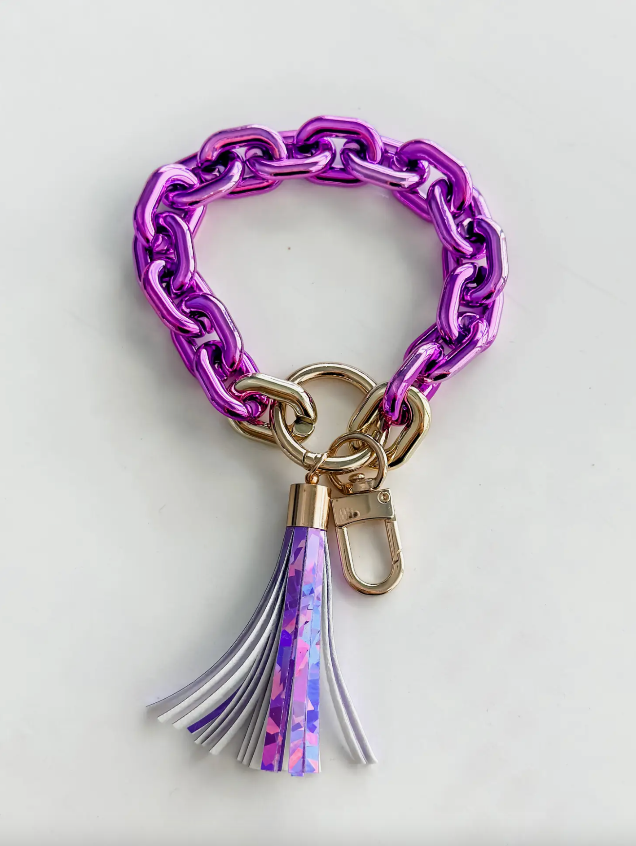 Purple Acrylic Wristlet Keychain