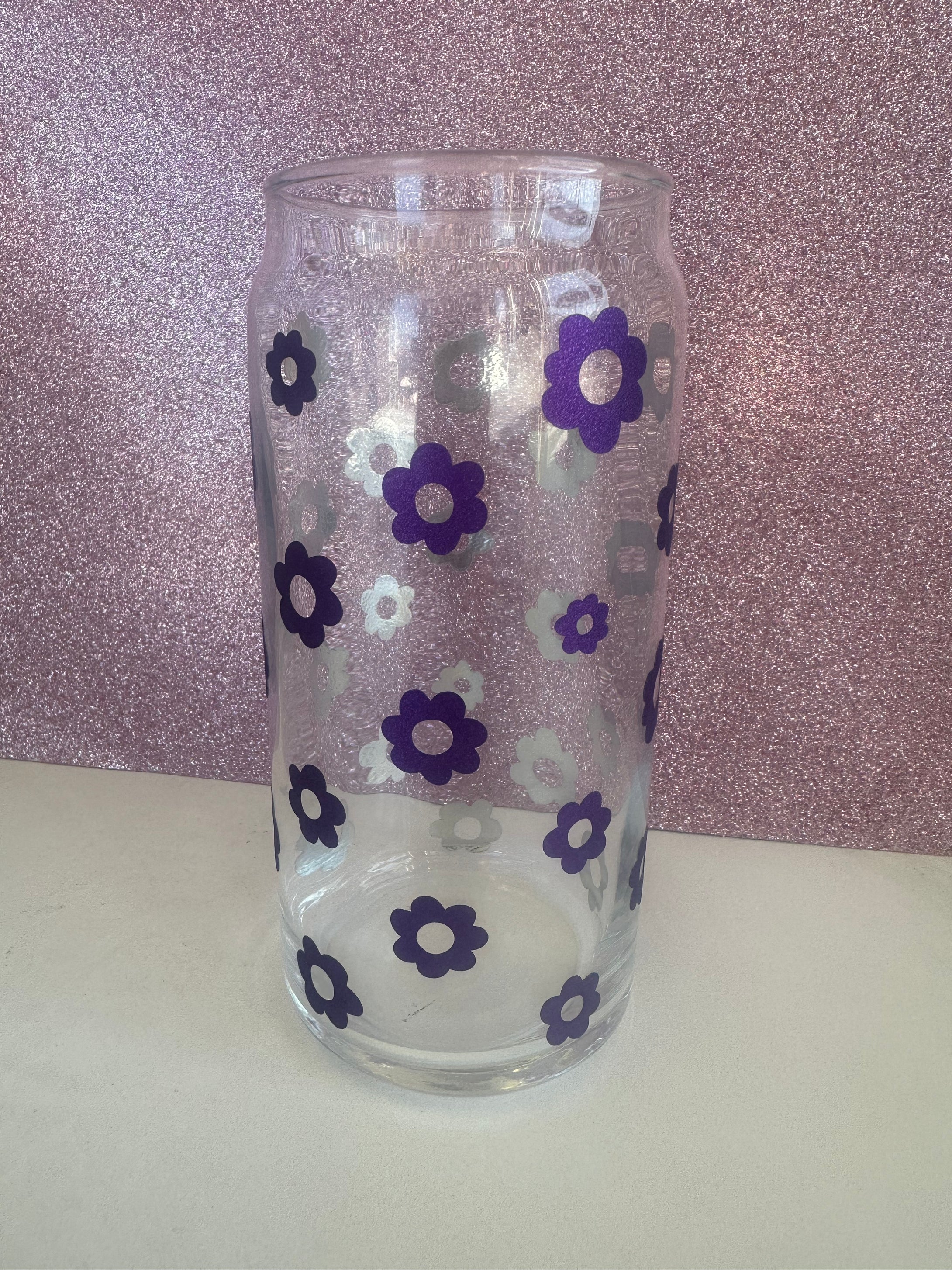 Purple flower coffee cup
